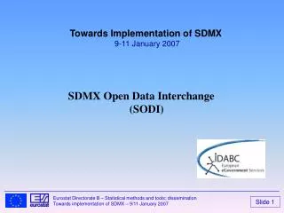SDMX Open Data Interchange (SODI)