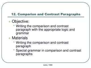 12. Comparion and Contrast Paragraphs