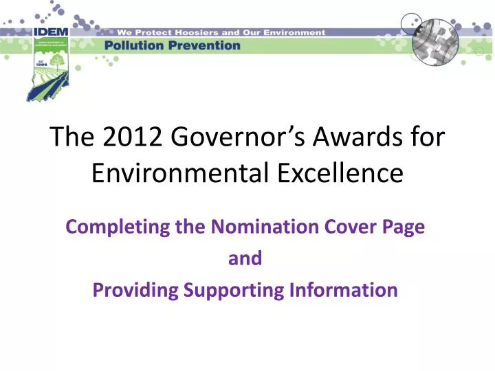 the 2012 governor s awards for environmental excellence