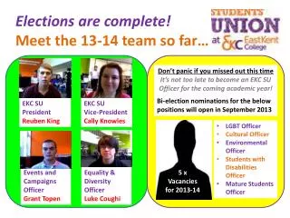 Elections are complete! Meet the 13-14 team so far…