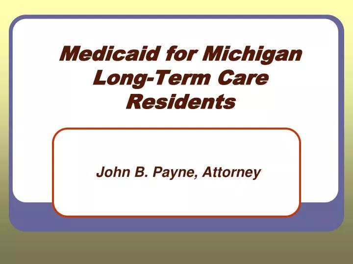 medicaid for michigan long term care residents