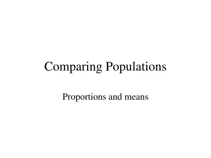 comparing populations