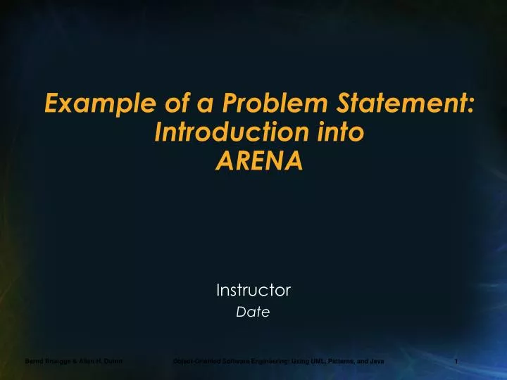 ex ample of a problem statement introduction into arena