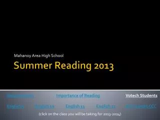 Summer Reading 2013