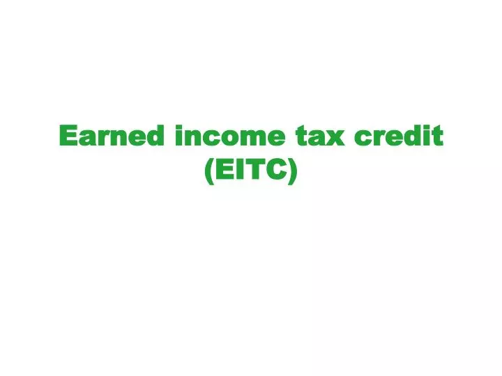 earned income tax credit eitc