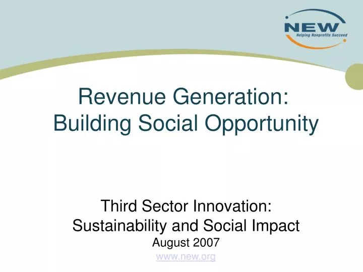 revenue generation building social opportunity