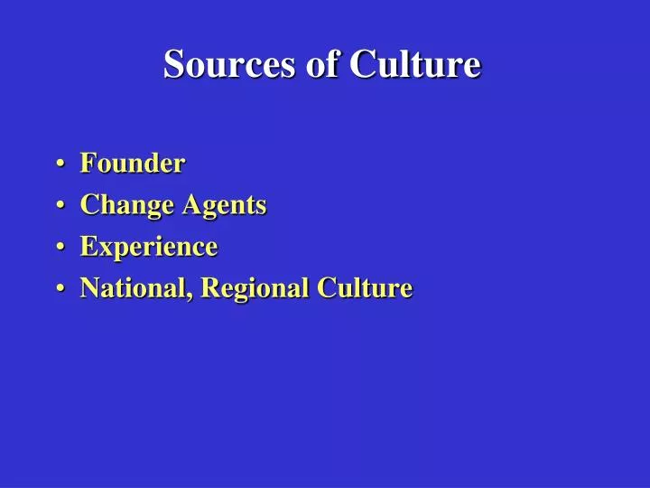 sources of culture