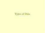 Types of Data - slide 1
