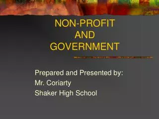 NON-PROFIT AND GOVERNMENT