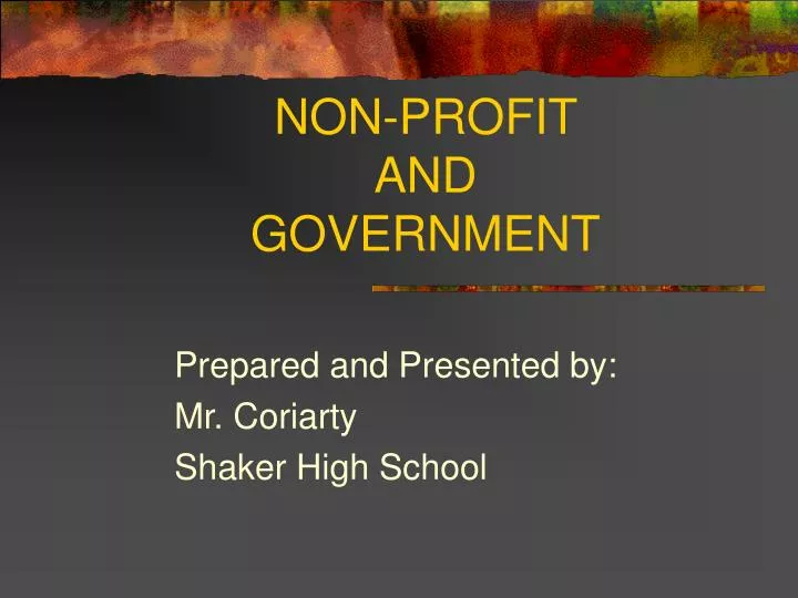 non profit and government