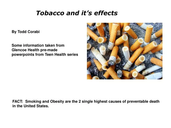 tobacco and it s effects