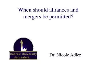 When should alliances and mergers be permitted? The case of applied game theory