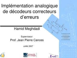 impl mentation analogique de d codeurs correcteurs d erreurs