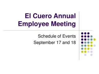 El Cuero Annual Employee Meeting