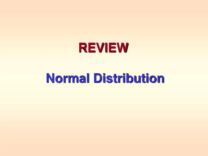 review normal distribution