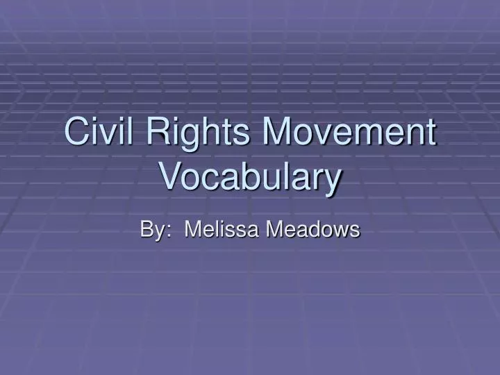 civil rights movement vocabulary