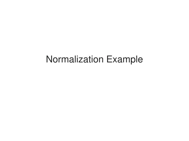 normalization example