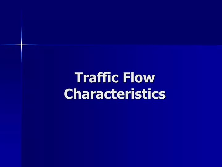 traffic flow characteristics