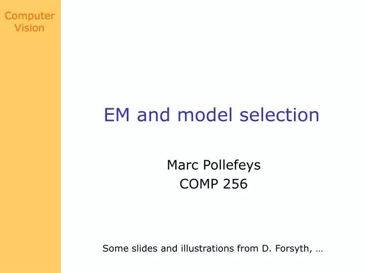 em and model selection