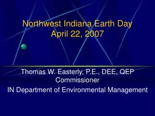 Northwest Indiana Earth Day April 22, 2007