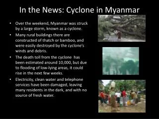 In the News: Cyclone in Myanmar