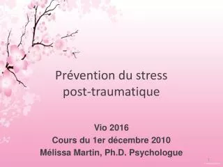 Prévention du stress post-traumatique
