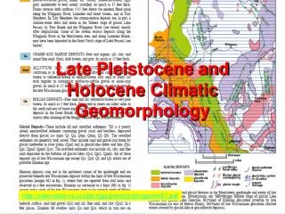 Late Pleistocene and Holocene Climatic Geomorphology