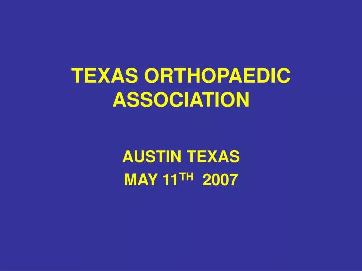 texas orthopaedic association