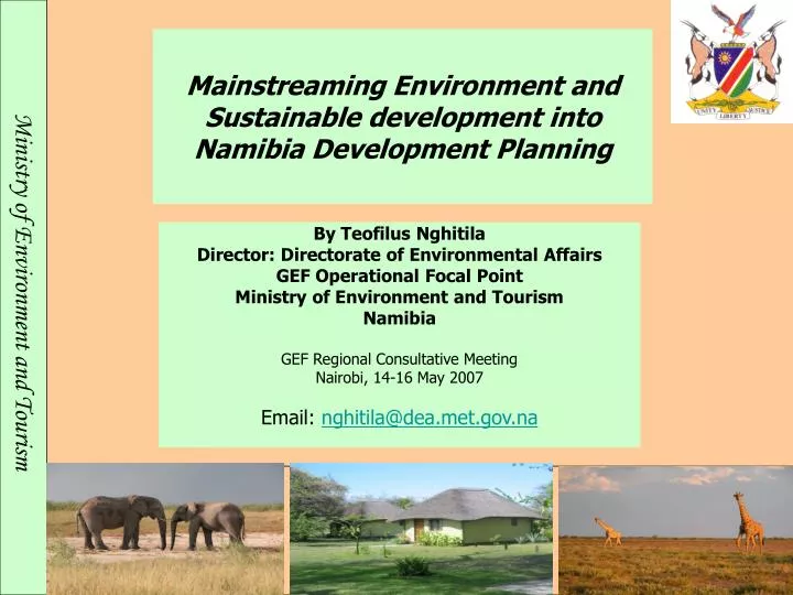 mainstreaming environment and sustainable development into namibia development planning