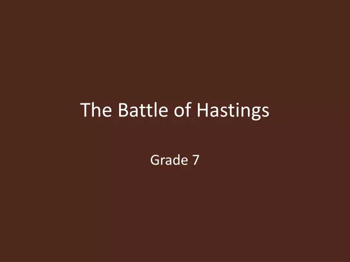 the battle of hastings