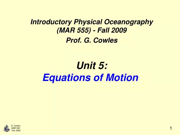 unit 5 equations of motion