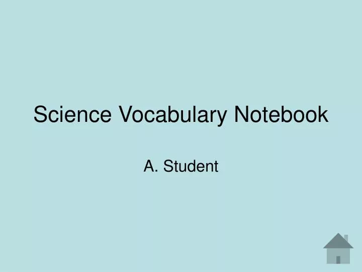 science vocabulary notebook