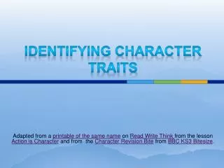 Identifying Character Traits