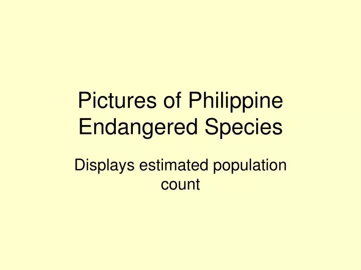 pictures of philippine endangered species