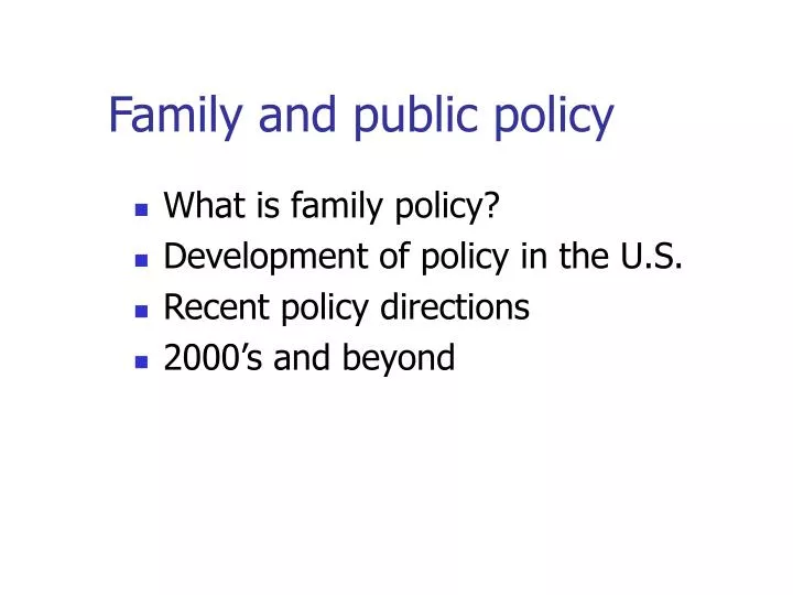 family and public policy