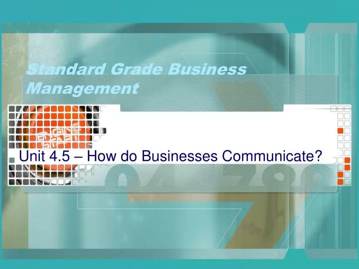 standard grade business management