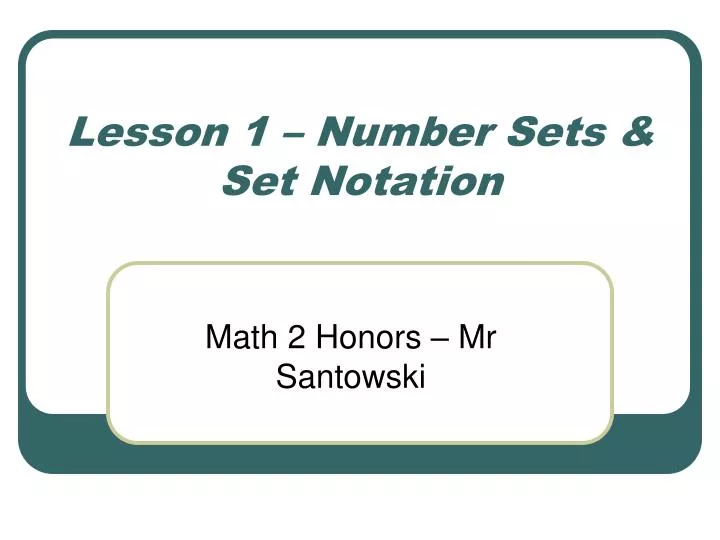 lesson 1 number sets set notation
