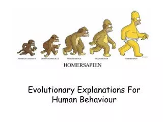 Evolutionary Explanations For Human Behaviour