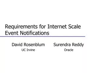 Requirements for Internet Scale Event Notifications
