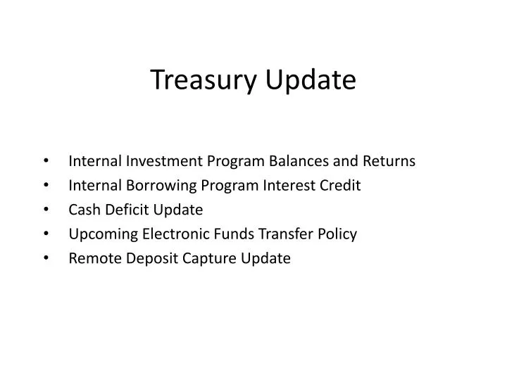 treasury update