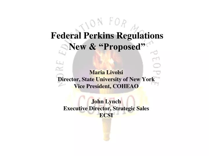 federal perkins regulations new proposed