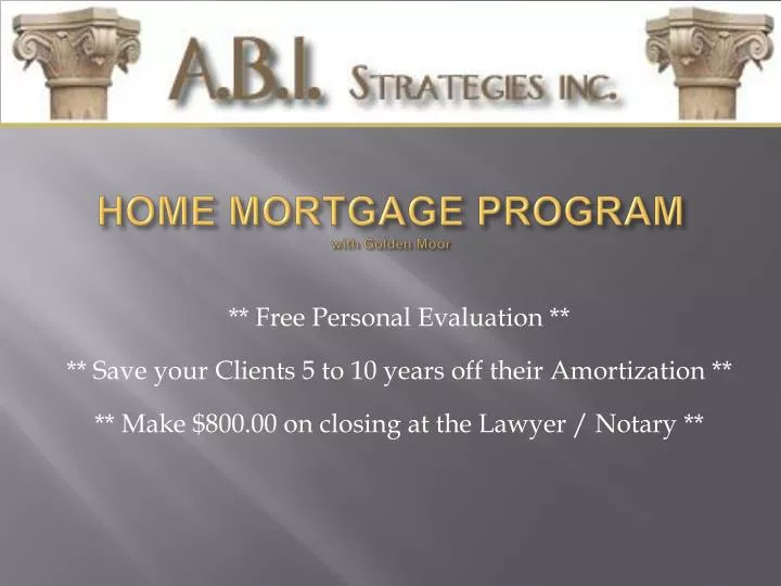 home mortgage program with golden moor