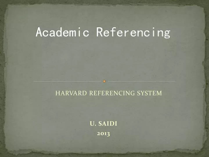 academic referencing