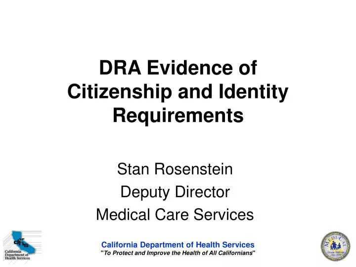 dra evidence of citizenship and identity requirements