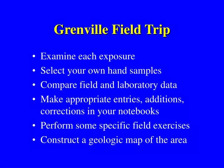 grenville field trip
