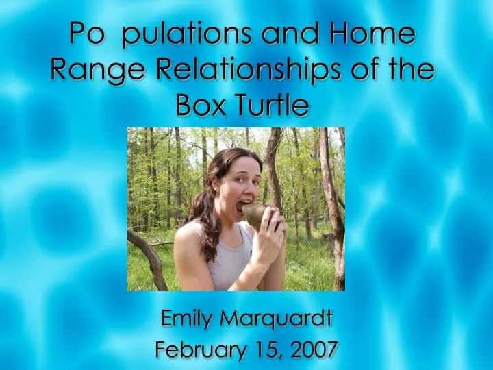 po pulations and home range relationships of the box turtle