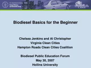 Biodiesel Basics for the Beginner