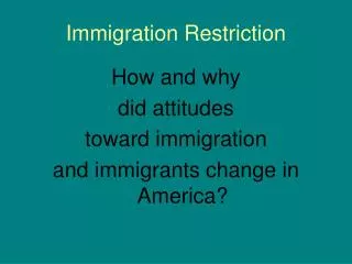 Immigration Restriction