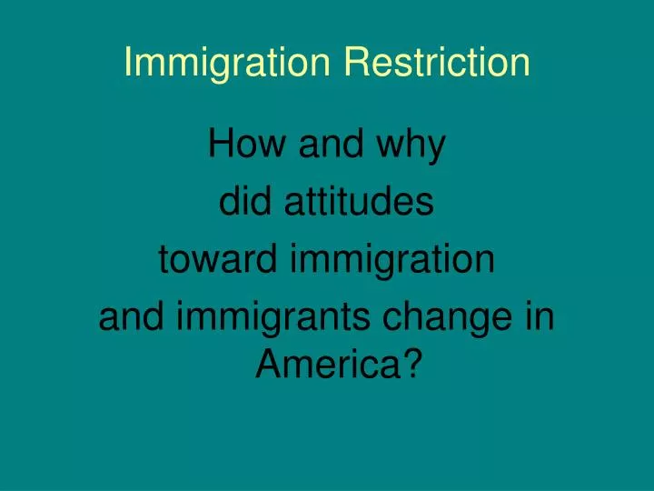 immigration restriction