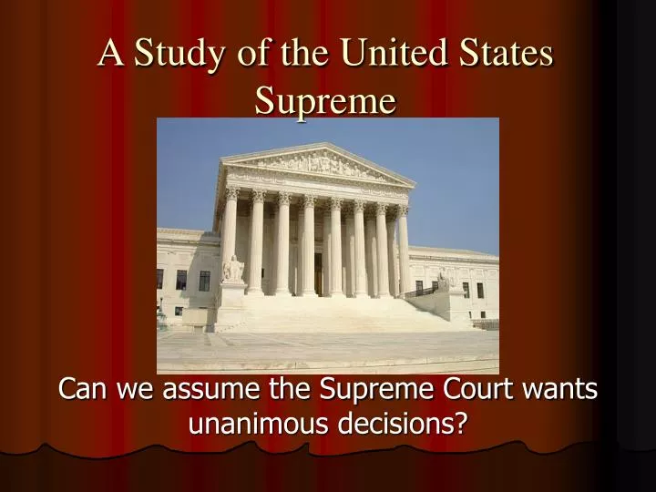 a study of the united states supreme